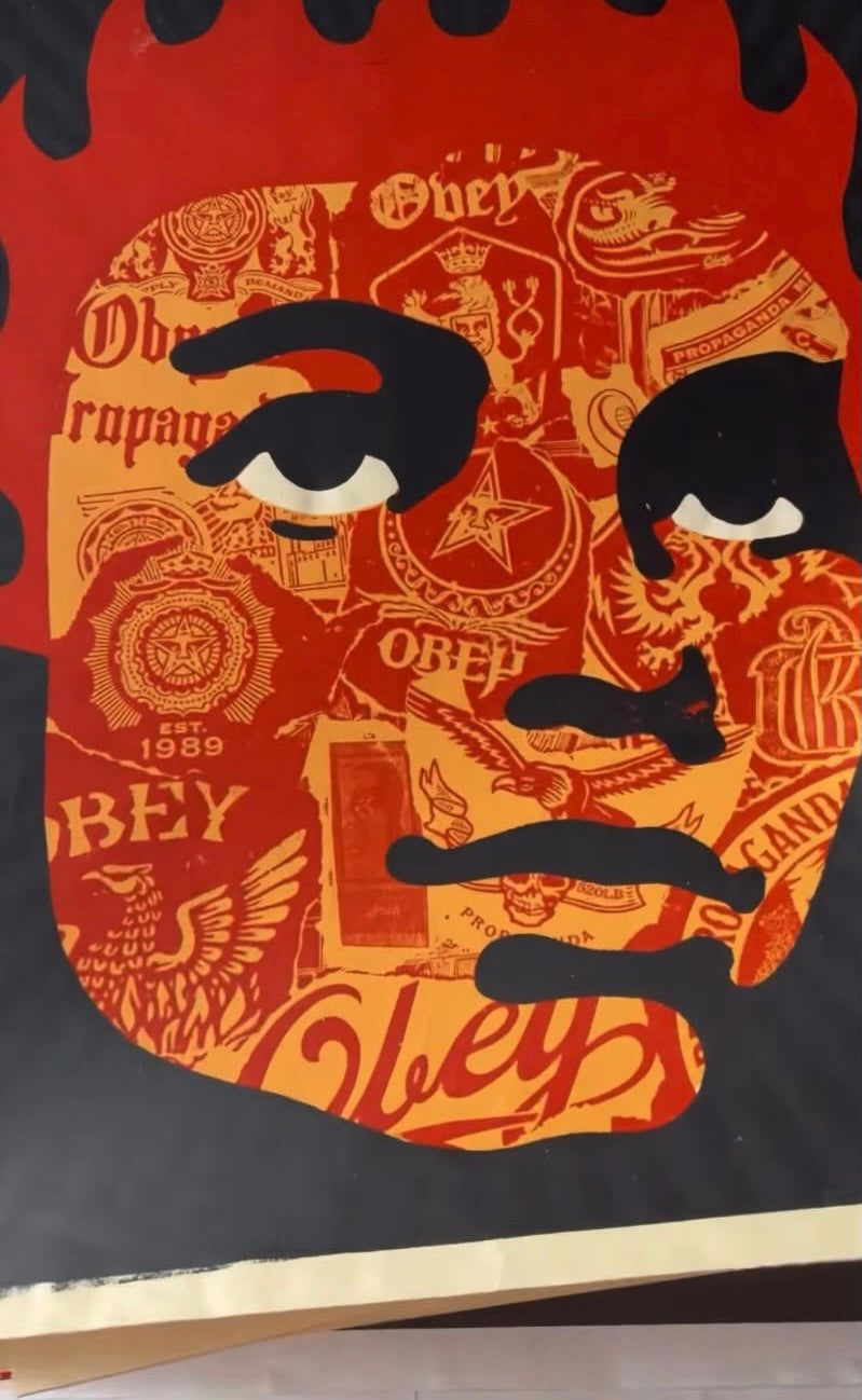 Collage Girl Obey Print