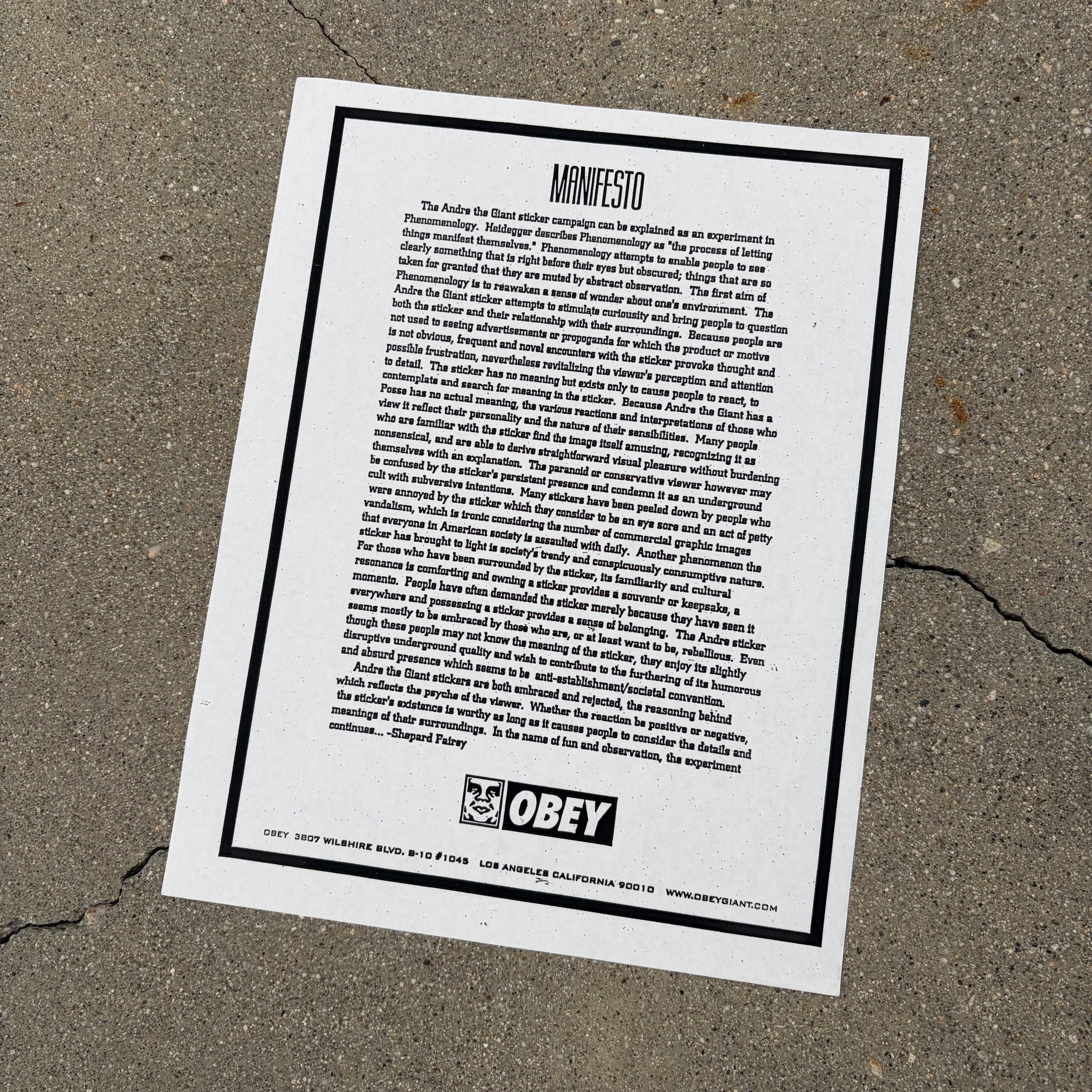 Obey Manifesto